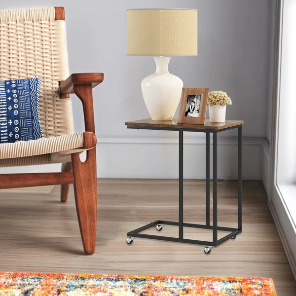 Side Table with Rolling Casters