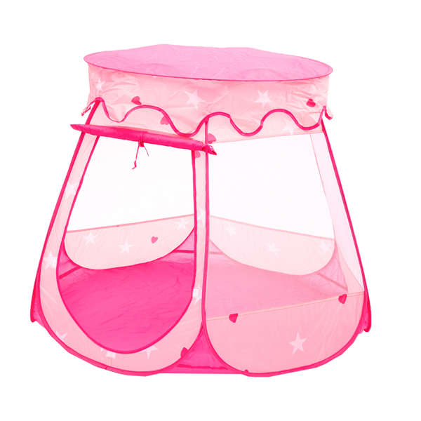 -儿童帐篷-游戏帐篷-190T涤纶-六面平顶-粉色 -7