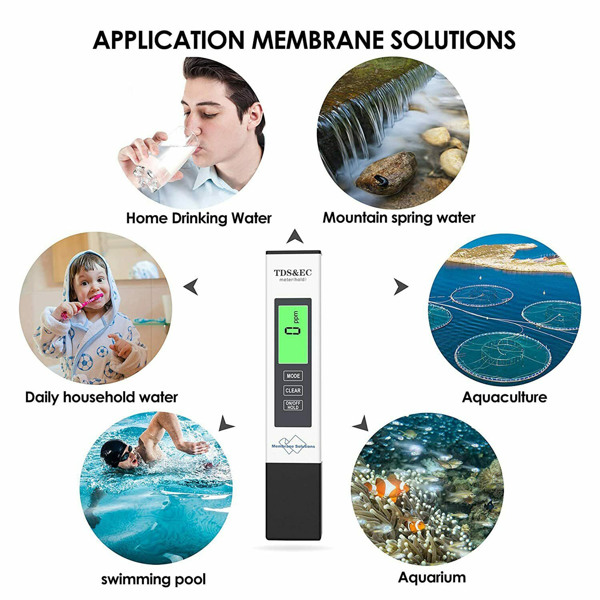 Membrane Solutions 4 in1 TDS PPM Meter Digital Tester Home Drinking Water Quality Purity Test Tester Amazon eBay Banned