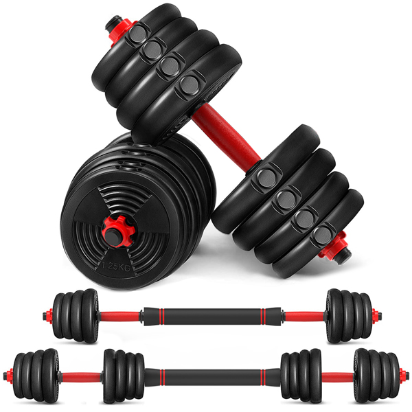 (Deliver in 8-14 days) Adjustable Dumbbell Set 66 LBS Dumbellsweights Set, 2 in 1 Barbell Weight Set for Home Gym, Exercise Fitness Dumbells for Men and Women
