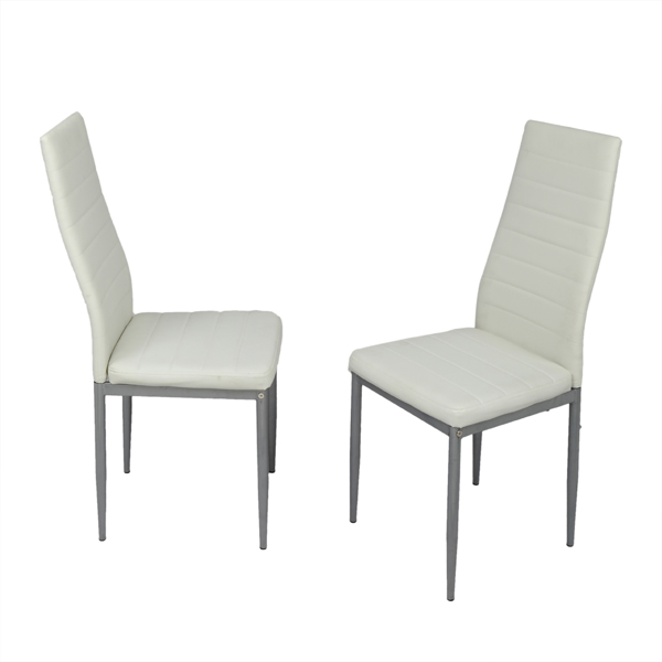 2pcs High Grade PVC Leather Comfortable Chairs White