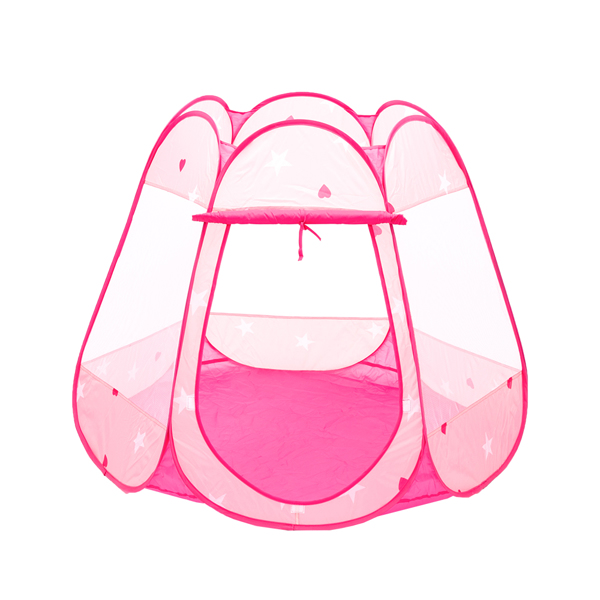 -儿童帐篷-游戏帐篷-190T涤纶-六面平顶-粉色 -13