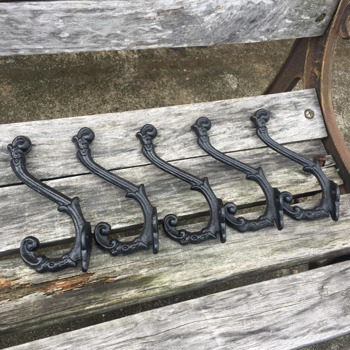 Vintage Style Cast Iron Wall Coat Hooks Hat Hook Hall Tree 5 1/3\\" Black GG015