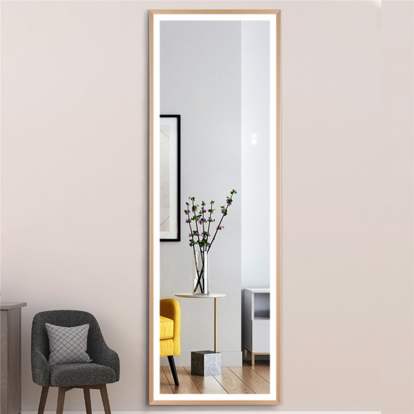 (This item can not be sold on Amazon)22" x 65" Led Lighted Full Length Mirror, Body Mirrors with Matte Gold Frame, Touch Switch and Stepless Dimmable