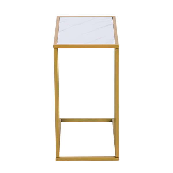 Marble Simple C-Side Table [30x48x61cm] White