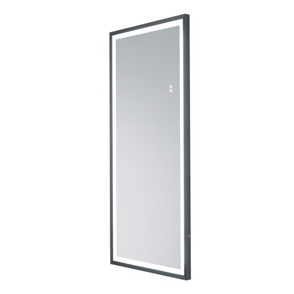(This item can not be sold on Amazon)22" x 48" Led Lighted Full Length Mirror, Body Mirrors with Sand Black Frame, Touch Switch and Stepless Dimmable