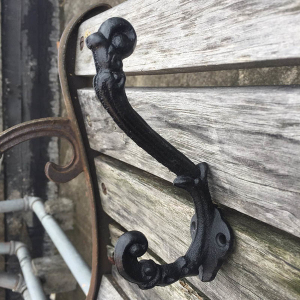 Vintage Style Cast Iron Wall Coat Hooks Hat Hook Hall Tree 5 1/3" Black GG015 