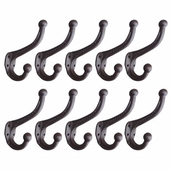 10pcs Vintage Style Cast Iron Wall Coat Hooks Hat Hook Hall Tree