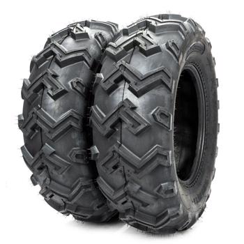 2pcs ATV/UTV Tires of 25x8-12 Front /6 Ply Rated TL Black Sidewall Rubber