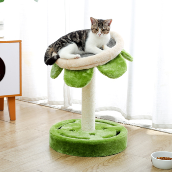 Cat Tree Three-in-one Cat Toy Cat Scratching Post Cat Lounge Bed of Sunflower Shape for Cats