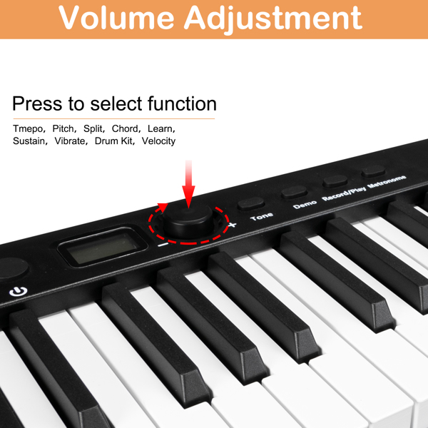 【Do Not Sell on Amazon】Glarry GPP-103 Standard 88 Semi-weighited Keys Foldable Electic Piano Digital Piano with Bluetooth，Built-in Double Speakers，Midi，Sustain Pedal for Beginner，Kids，Adult