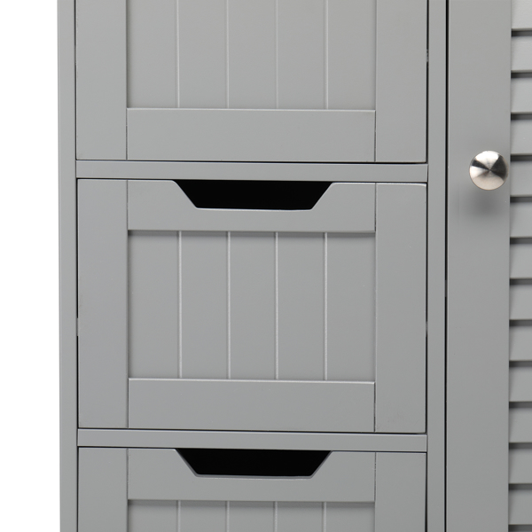 4 Drawer Single Hundred Doors MDF Spray Paint Bathroom Cabinet Gray