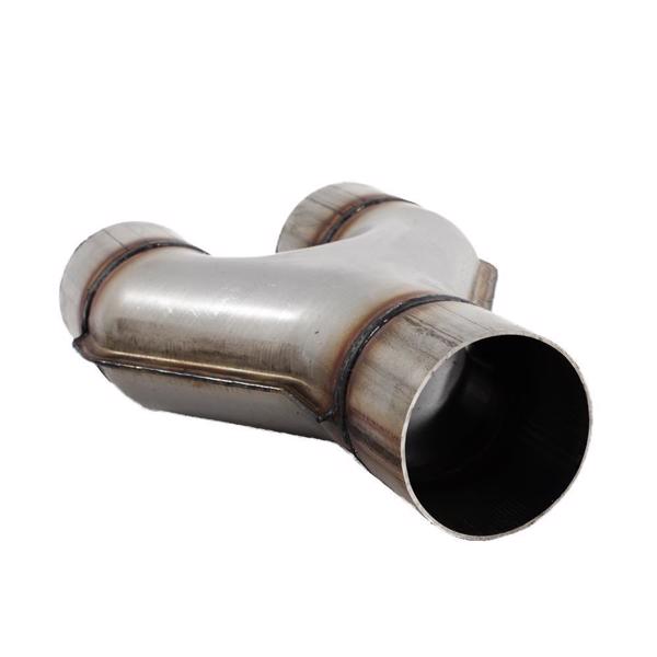 2Pcs Y Pipe 2 1/2” Single to 2.5" Dual Quality Steel Exhaust Adapter Connector