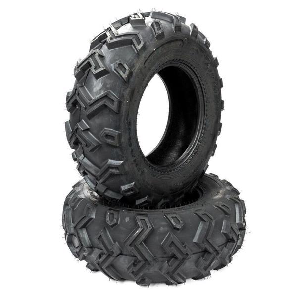 2pcs ATV/UTV Tires of 25x8-12 Front /6 Ply Rated TL Black Sidewall Rubber