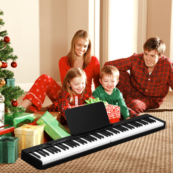 【Do Not Sell on Amazon】Glarry GPP-103 Standard 88 Semi-weighited Keys Foldable Electic Piano  Digital Piano with Bluetooth，Built-in Double Speakers，Midi，Sustain Pedal for Beginner，Kids，Adult