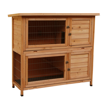 48\\" 2 Tiers Waterproof  Coop Rabbit Hutch Wood House Pet Cage for Small Animals