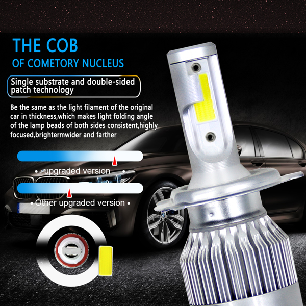 2pc 9003 Headlight Coversion LED Light Bulb Kit High&Low Beam 650W White 97500LM