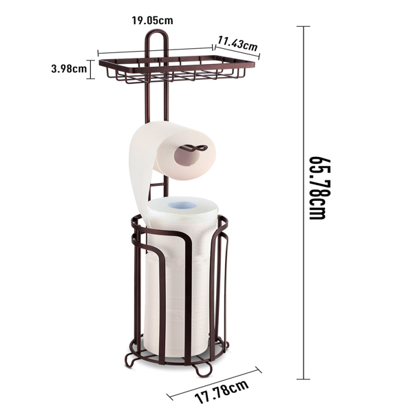 (ABC)(Prohibited Product on Amazon)Toilet Tissue Paper Holder Stand, Dispenser for 3 Spare Rolls Storage Rack, Freestanding Shelf Functional Holder for Phone or Magazine, Perfect for Bathroom Floor, F