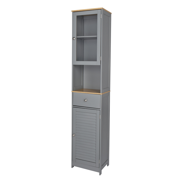 Single Draw 2 Hundred Page Doors MDF Spray Paint Bathroom Cabinet Gray