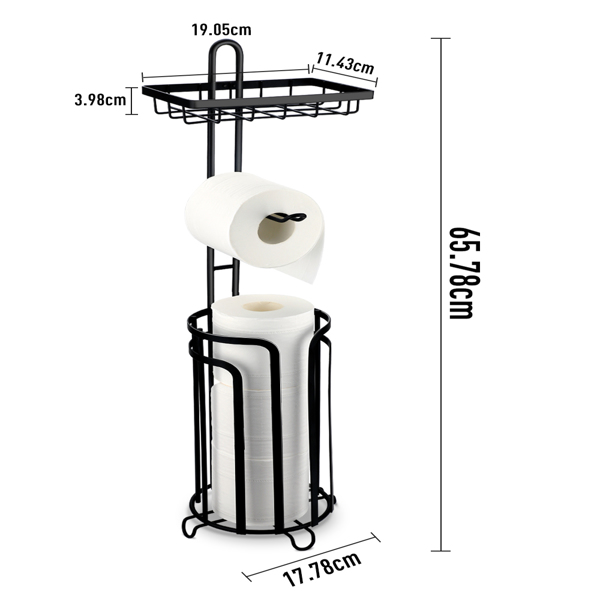 (ABC)(Prohibited Product on Amazon)Toilet Tissue Paper Holder Stand, Dispenser for 3 Spare Rolls Storage Rack, Freestanding Shelf Functional Holder for Phone or Magazine, Perfect for Bathroom Floor, F