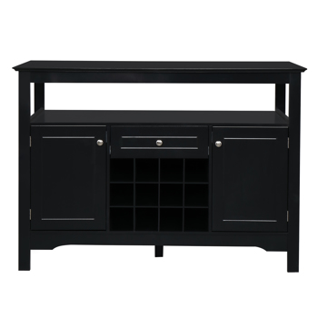 Two Doors One Drawer With Wine Rack Sideboard Entrance Cabinet Black