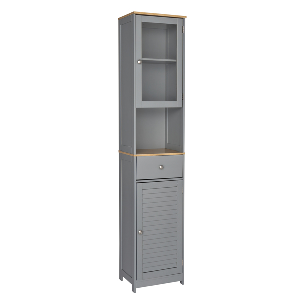 Single Draw 2 Hundred Page Doors MDF Spray Paint Bathroom Cabinet Gray