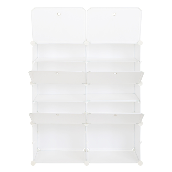 5-Tier Portable 20 Pair Shoe Rack Organizer 10 Grids Tower Shelf Storage Cabinet Stand Expandable for Heels, Boots, Slippers, White