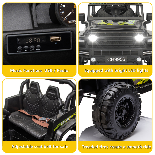 LZ-9956 Dual Drive 12V 7A.h Black with 2.4G Remote Control Electric Car