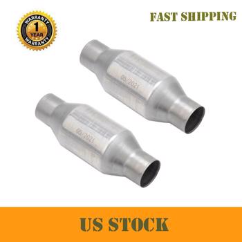 2x 2.25 Inch Spun Catalytic Converter High Flow Stainless Steel