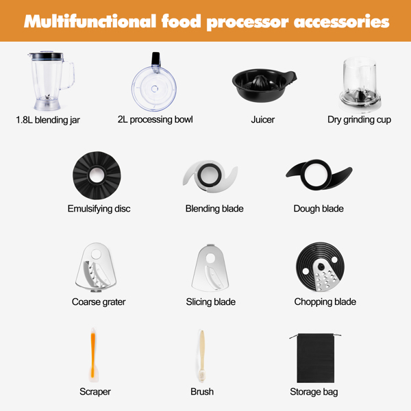 9-in-1 Multifunctional Food Processor Food Mixer Blender