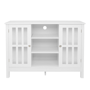 Transparent Double Door With Shelf Sideboard White