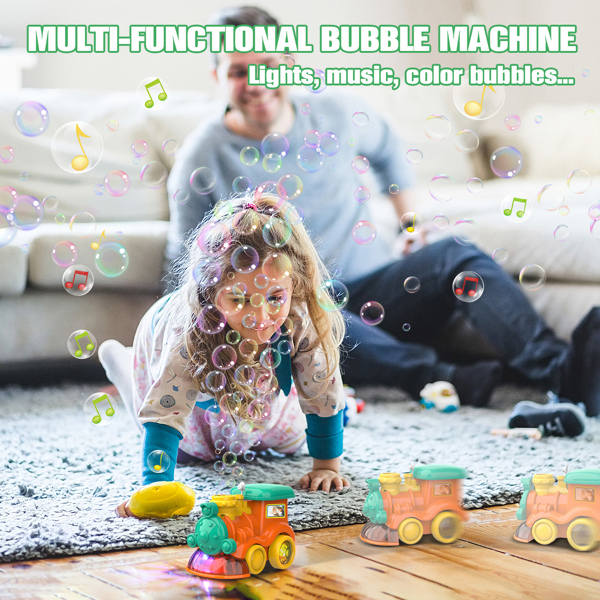 (ABC)Bubble Machine for Toddler, 3000+ Bubbles Per Minute, Automatic Bubble Blower with 2 Bottles of Bubble Solution, Singing Bubble Train Bubble Maker for Boys Girls Age