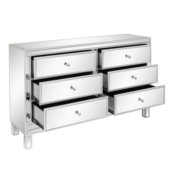 Brand Unique Mirrored Glass TV STAND with 6 Drawers