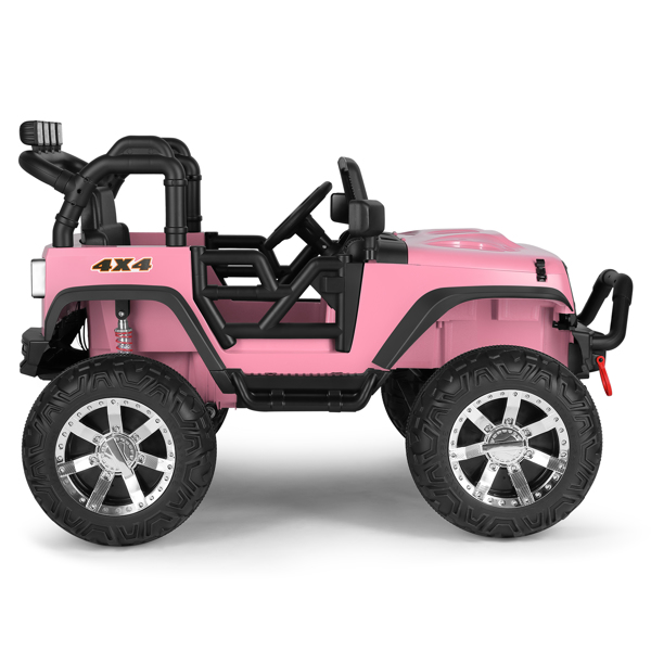 12V Battery Kids Electric Ride on Truck Car Pink Jeep Toys