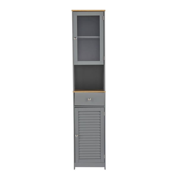 Single Draw 2 Hundred Page Doors MDF Spray Paint Bathroom Cabinet Gray