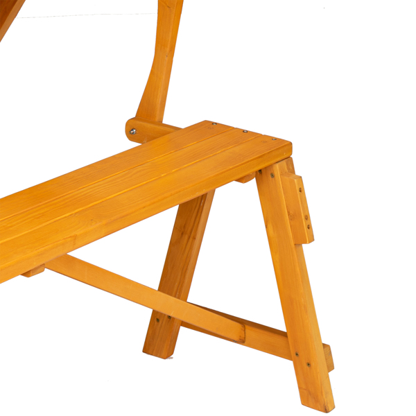 138.5*137*75cm Solid Wood Load-Bearing 150kg Dual-Purpose Conjoined Table And Chair Yellow