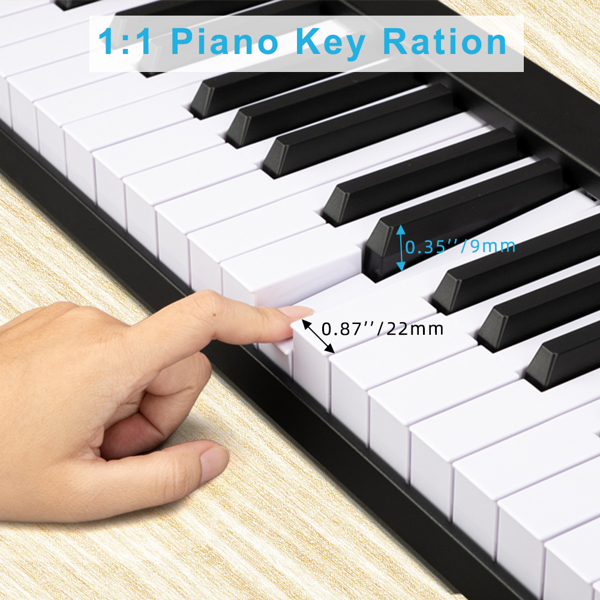 【Do Not Sell on Amazon】GPP-101 88 Keys Digital Home Piano Built-In Dual Speakers, Built-In Rechargeable Battery , Bluetooth , USB Out Or Midi Out, Piano Bag For Beginners Gift Black