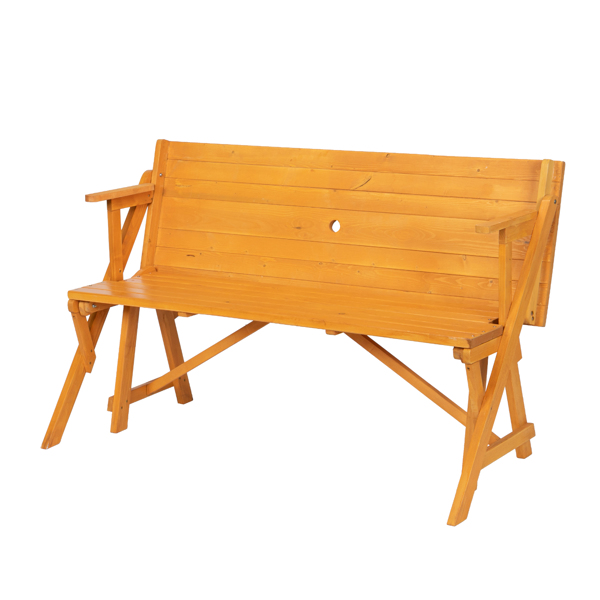 138.5*137*75cm Solid Wood Load-Bearing 150kg Dual-Purpose Conjoined Table And Chair Yellow