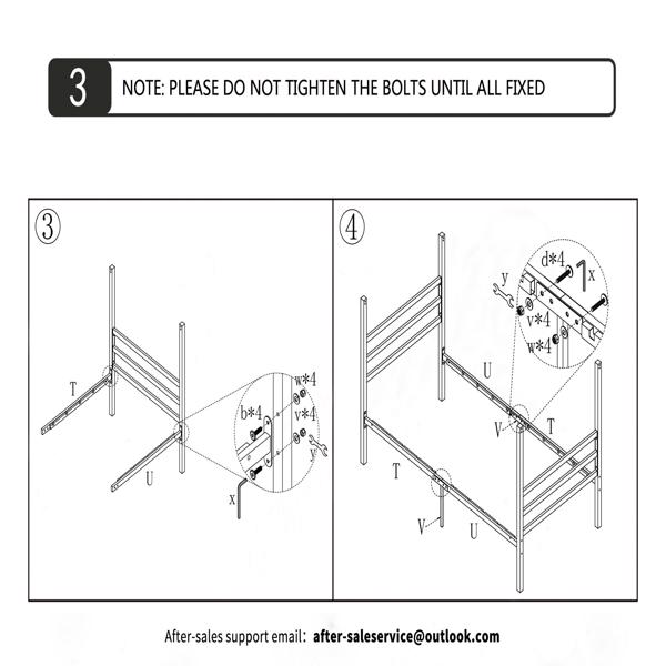 Canopy Metal Bed with Headboard Mattress Foundationt Platform Frame Metal Slat ,Black Full Size