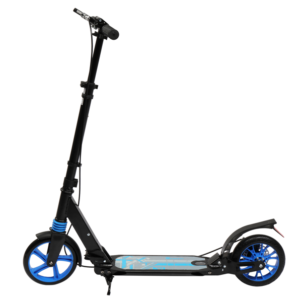 Scooter For Adult&Teens,3 Height Adjustable Easy Folding Double Shock Absorber Blue