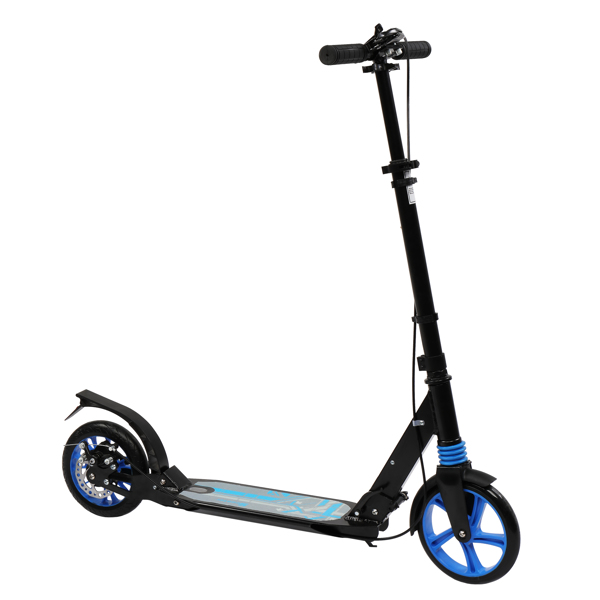 Scooter For Adult&Teens,3 Height Adjustable Easy Folding Double Shock Absorber Blue