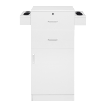 15 cm P2 density board pitted surface 2 drawers 1 door 6 hair dryer double ear cabinet with lock Salon cabinet white 