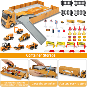 (Prohibited Product on Amazon)Construction Toys with Crane, Construction Vehicles Playset for Kids, Matchbox Bulldozer, Forklift, Steamroller, Dump, Cement Mixer, Excavator, Engineering Crane, Xmas Bi