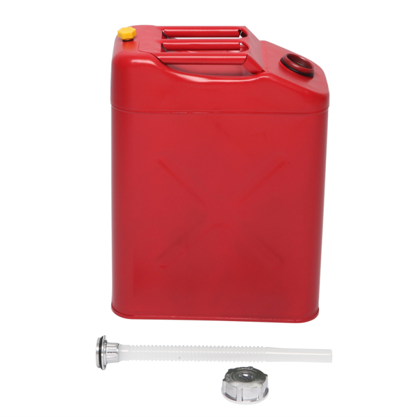 20L Standard Cold-rolled Plate Petrol Diesel Can Gasoline Bucket with Oil Pipe Red