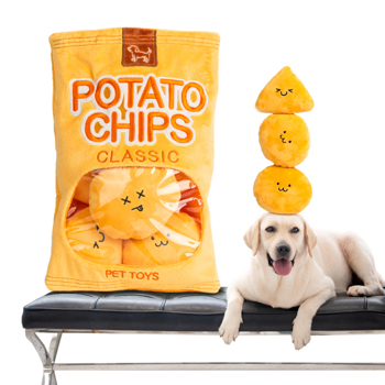 【Amazon prohibited sales】Plush Squeaky Dog Toys,Funny Dog Toy for Small,Medium and Large Dogs,Cute Puppy Gifts for Dog Birthday,Interactive Stuffed Potato Chip Toy（5Pack）