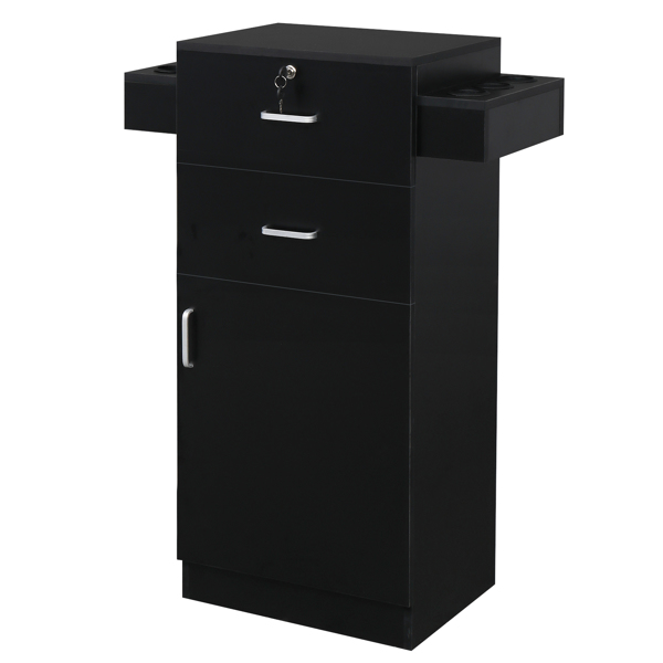15 cm P2 density board pitted surface 2 drawers 1 door 6 hair dryer double ear cabinet with lock Salon cabinet black