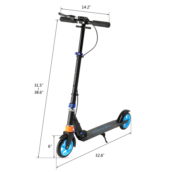 Scooter for Adult&Teens,3 Height Adjustable Easy Folding  Blue