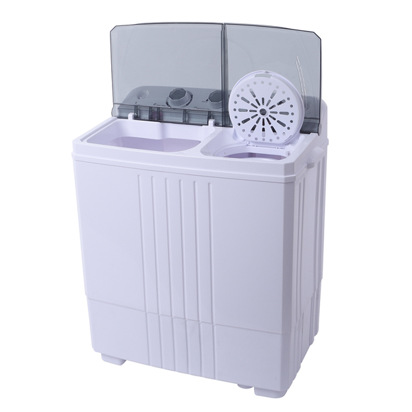 Compact Twin Tub with Built-in Drain Pump XPB45-ZK45 16.5(9.9 6.6)lb Semi-automatic Cover Washing Machine Gray