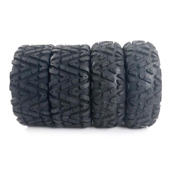 Four 6.61 lbs ATV Go Kart Tires 145/70-6 4PR B 4 Ply Rated Black