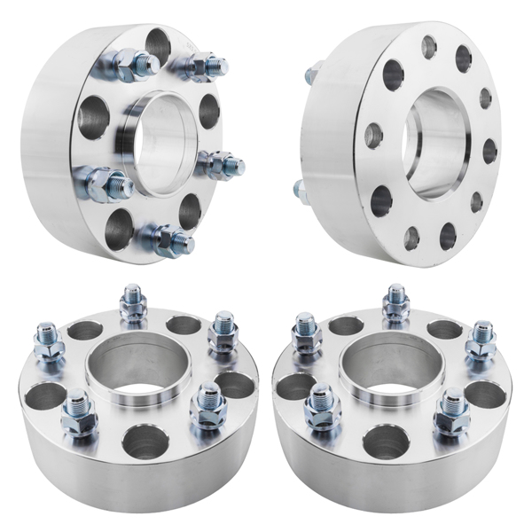 5x5.5 Silver 2" Hub Centric Wheel Spacers 77.8mm 9/16 Lug *4 For Dodge Ram